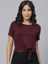 Women Side Knot Fitted Crop Top