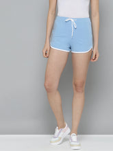Women Solid Blue Regular Shorts