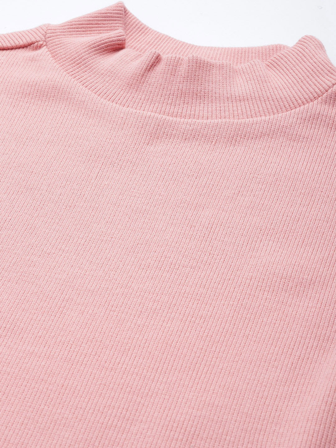 Women Ribbed Crop Top Peach