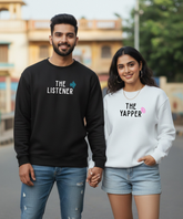 The Listener / The Yapper - Couple Oversized Sweatshirts (Set of 2) | Premium 400 GSM