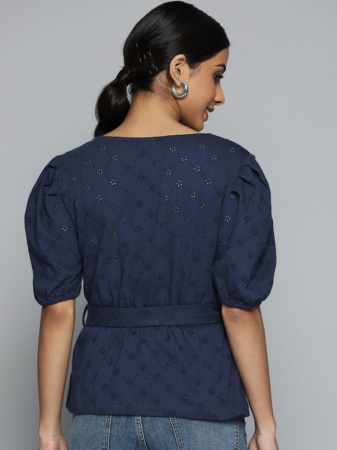 Women Schiffli Wrap Top