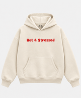 Hot & Stressed - Cream Boxy Hoodie – 100% Cotton Fleece