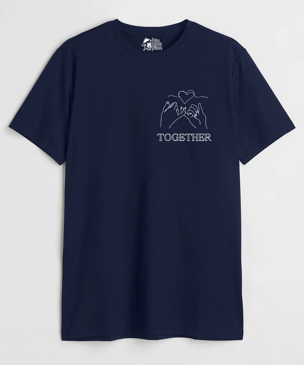 Together Couple Unisex Round Neck Half Sleeve T-shirt