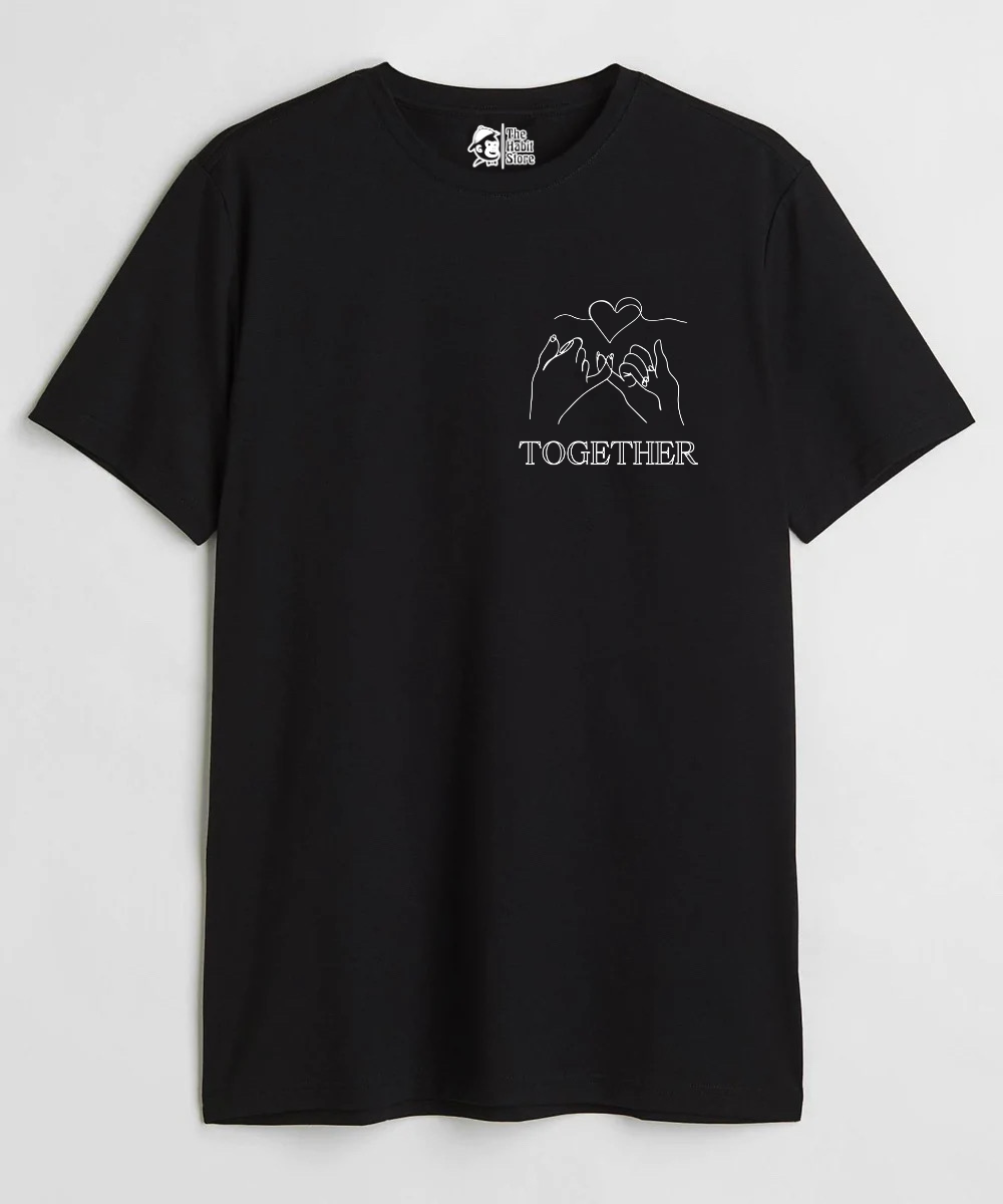 Together Couple Unisex Round Neck Half Sleeve T-shirt