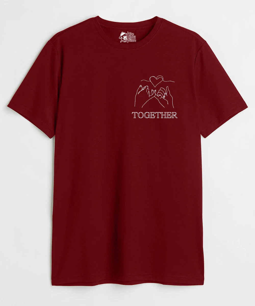 Together Couple Unisex Round Neck Half Sleeve T-shirt