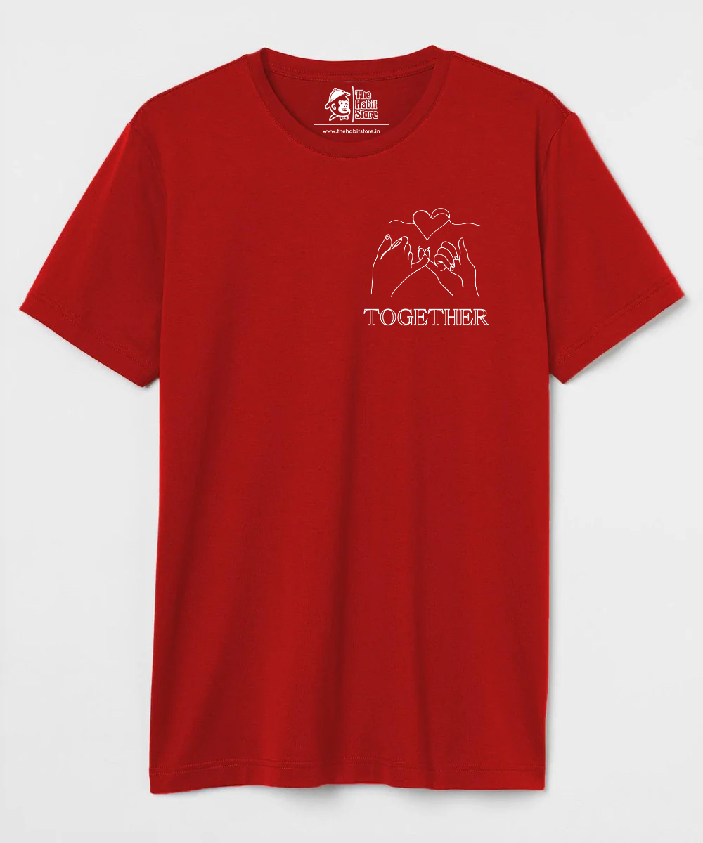 Together Couple Unisex Round Neck Half Sleeve T-shirt