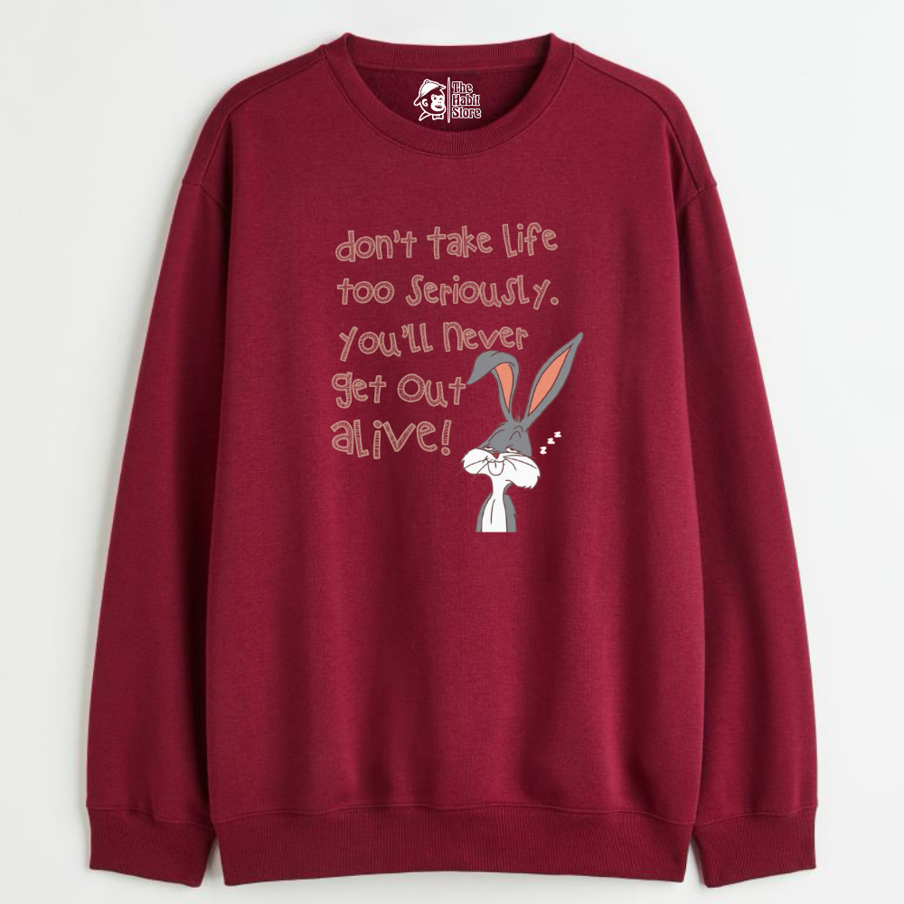 "Don't Take Life Seriously - Cozy Delight: Winter Bliss Unisex Oversized Sweatshirt (400 GSM)"