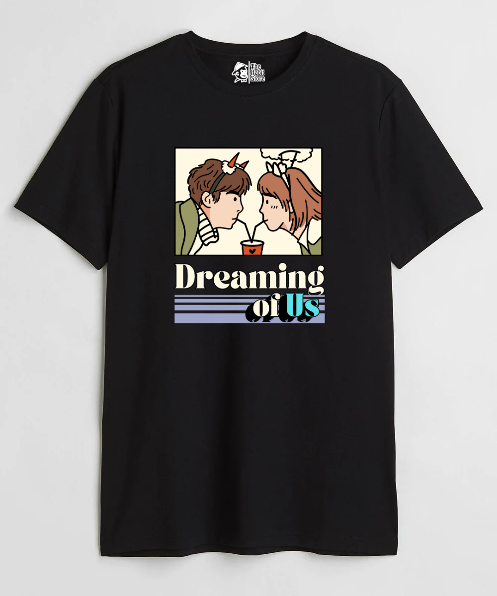 Dreaming Of Us Couple Unisex Round Neck Half Sleeve T-shirt