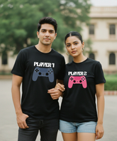 Player 1 / Player 2 – Couple Regular Fit T-shirts (Set of 2)