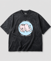 Less Egos More Amigos Acid Wash Oversized T-shirt | 240 GSM