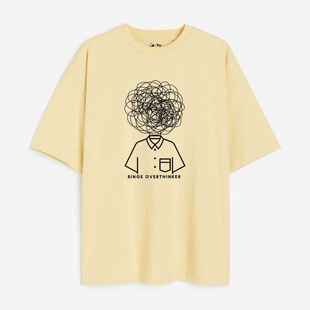 Binge Over Thinker Lightweight 180 GSM Unisex Oversized T-shirts