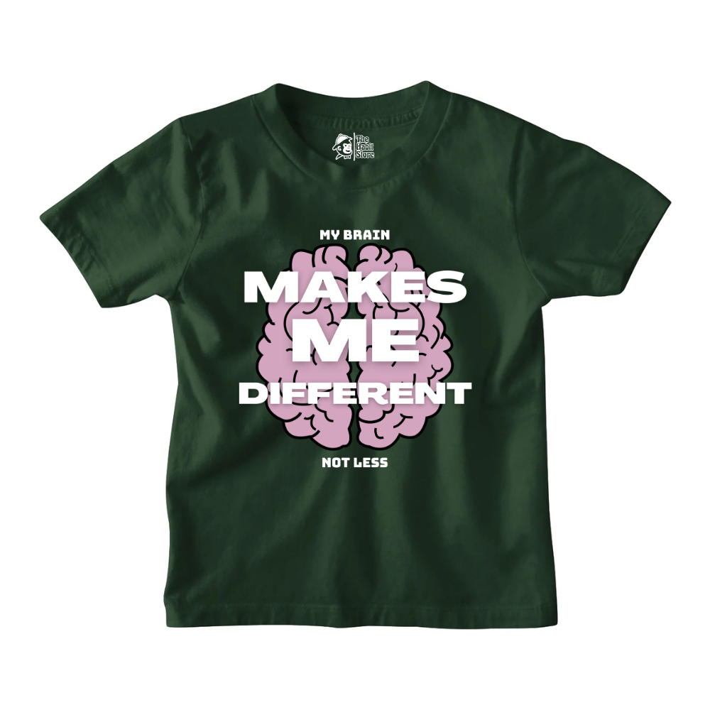 Brain Makes Me Different Kids' T-Shirts for Nonstop Smiles!