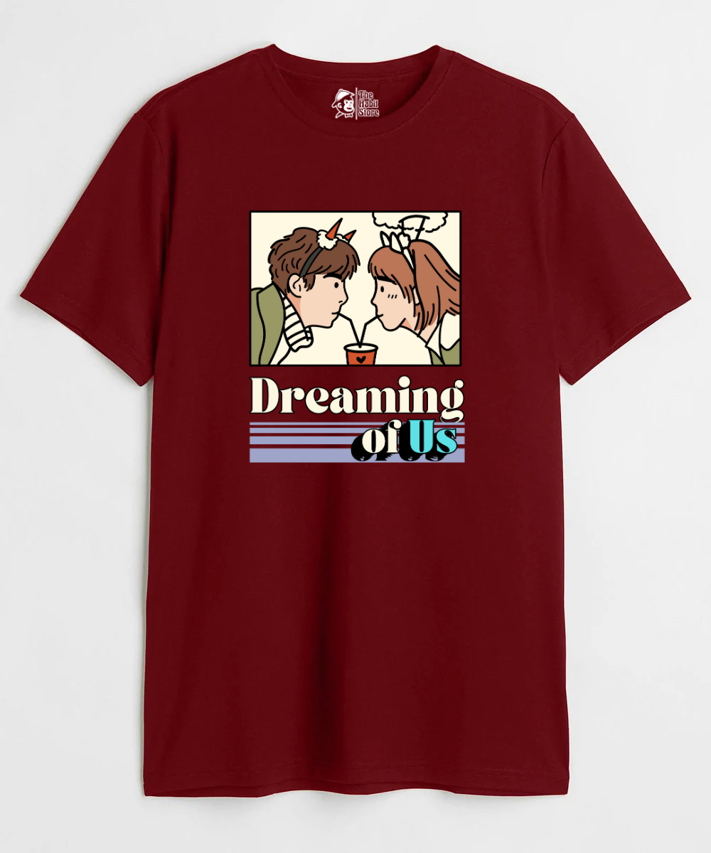 Dreaming Of Us Couple Unisex Round Neck Half Sleeve T-shirt