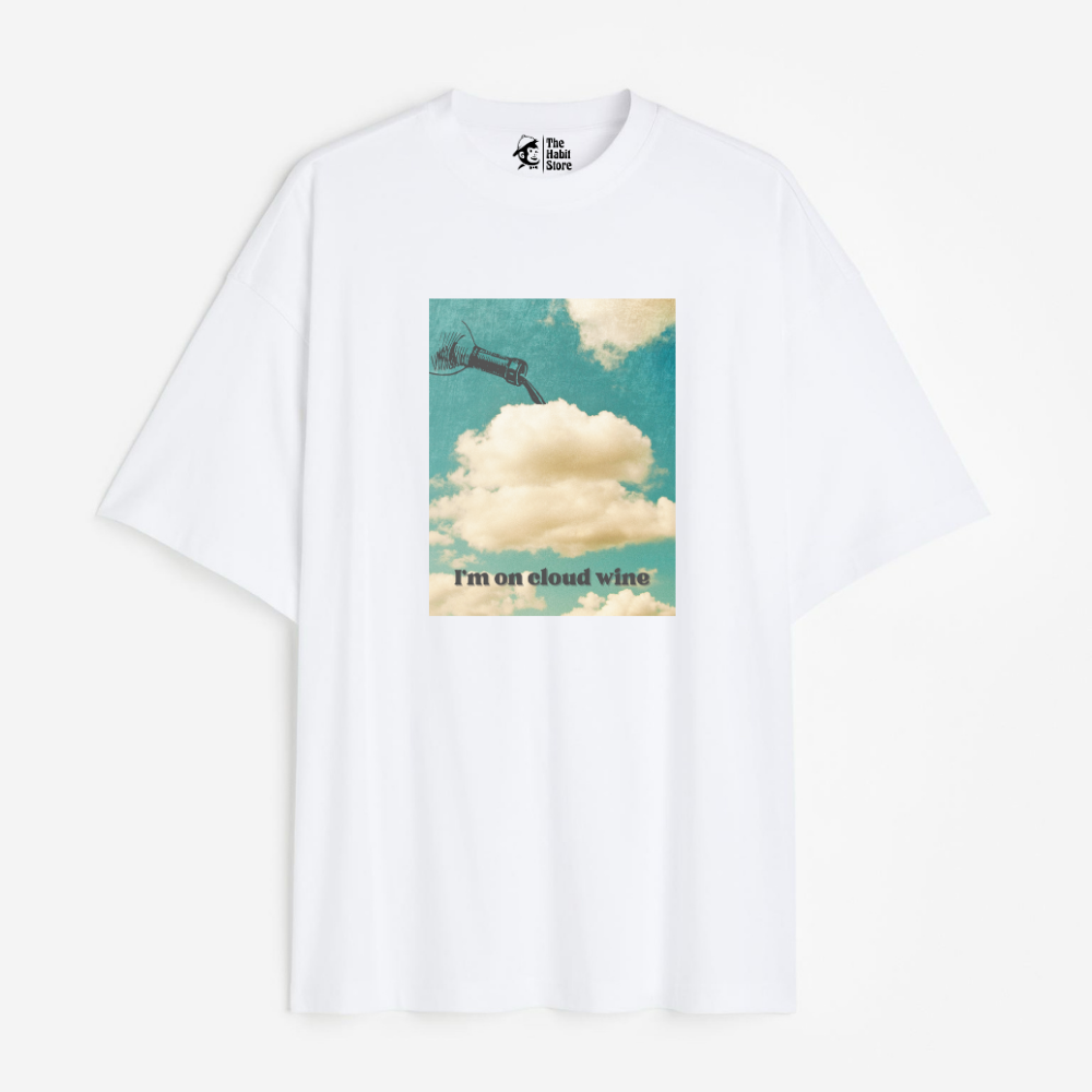I'm on Cloud Wine Lightweight 180 GSM Unisex Oversized T-shirts