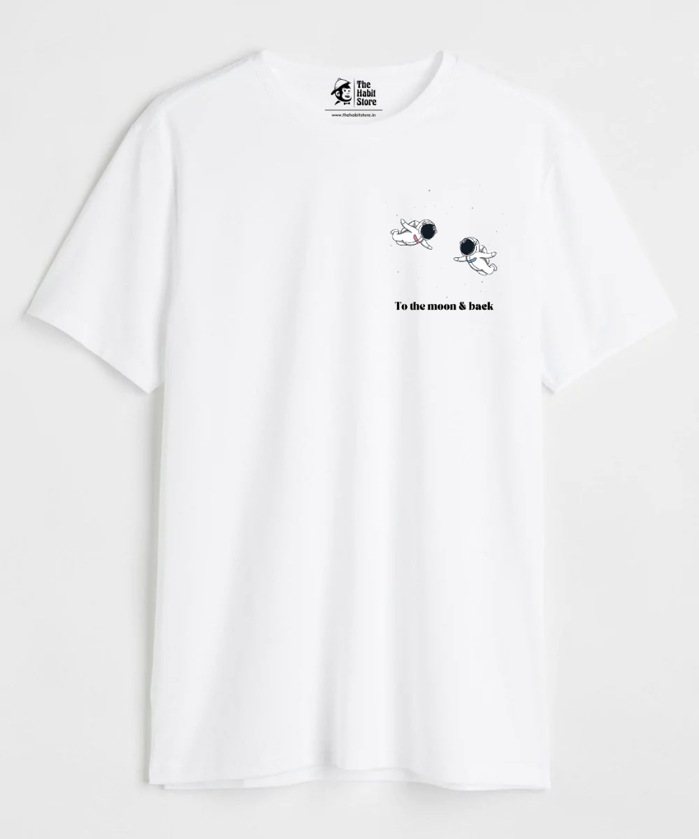 To The Moon & Back Couple Unisex Round Neck Half Sleeve T-shirt