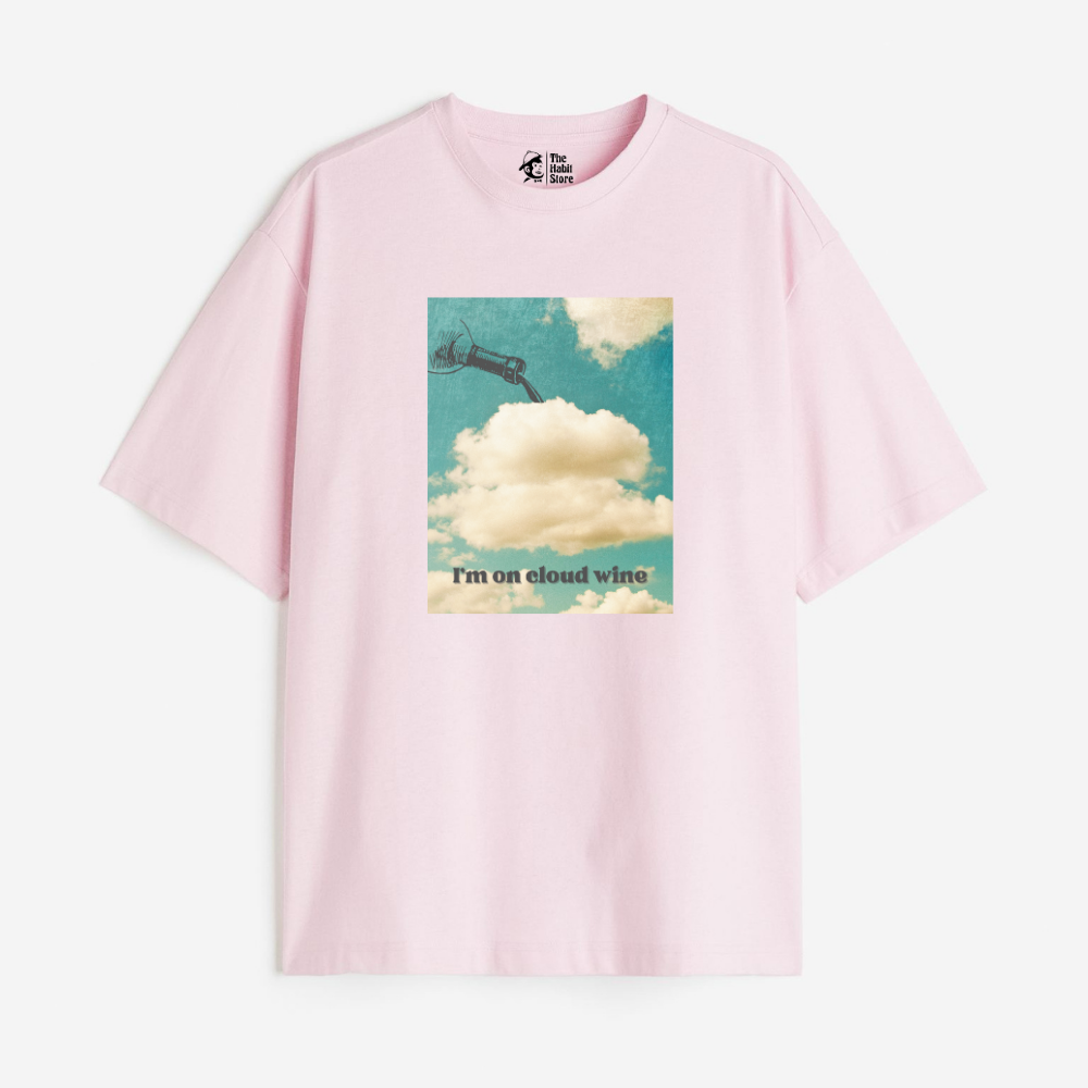 I'm on Cloud Wine Lightweight 180 GSM Unisex Oversized T-shirts