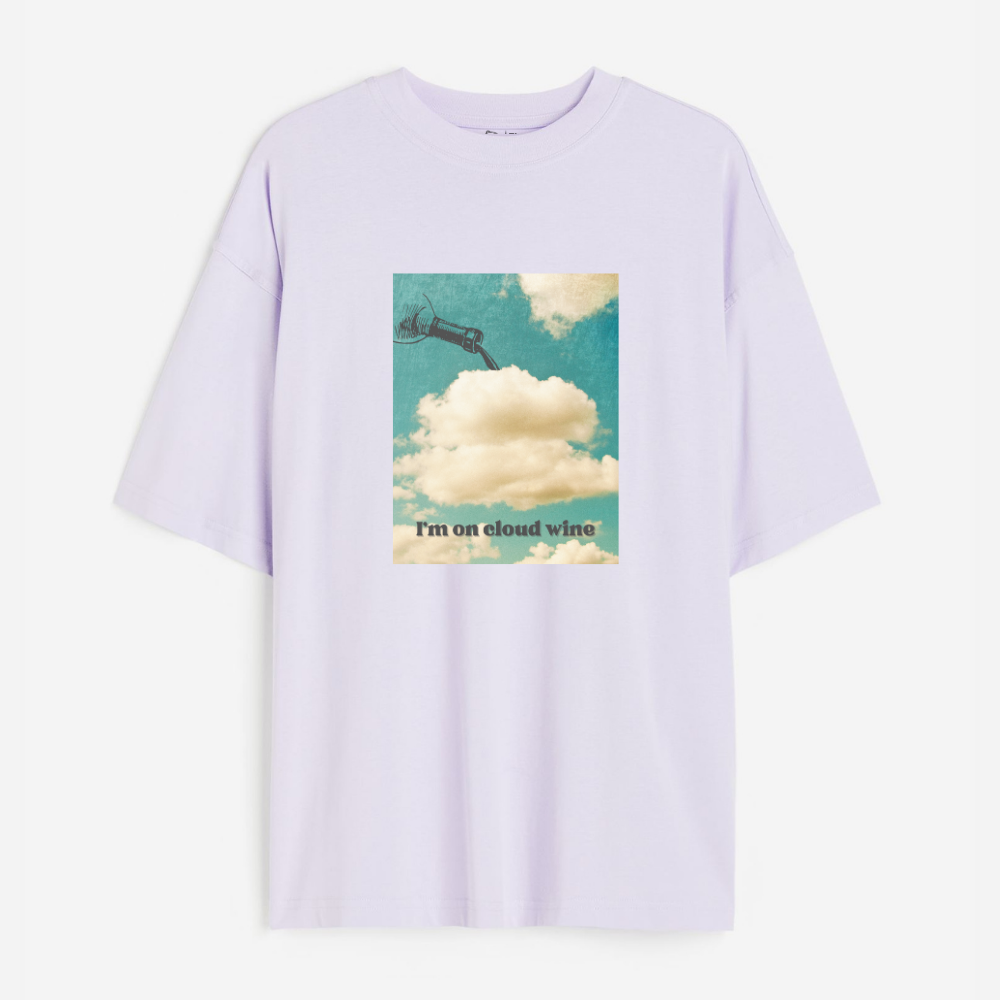 I'm on Cloud Wine Lightweight 180 GSM Unisex Oversized T-shirts