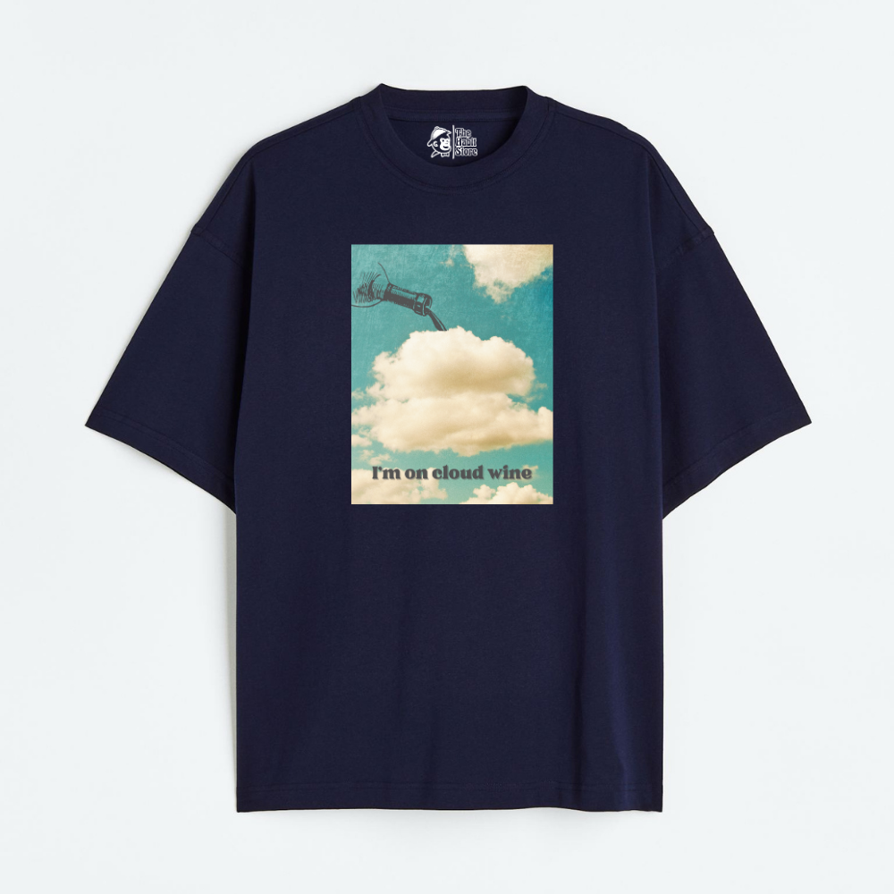 I'm on Cloud Wine Lightweight 180 GSM Unisex Oversized T-shirts