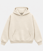 Cream Boxy Hoodie – 100% Cotton Fleece