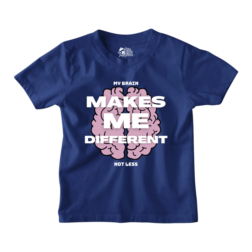 Brain Makes Me Different Kids' T-Shirts for Nonstop Smiles!
