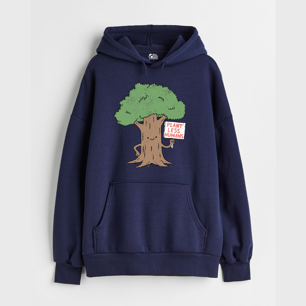 "Plant Less Humans - Oversized Winter Dreams: Premium 400 GSM Hoodies"