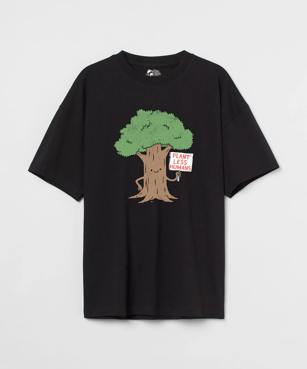 Plant Less Humans 240 GSM Unisex Oversized T-shirt