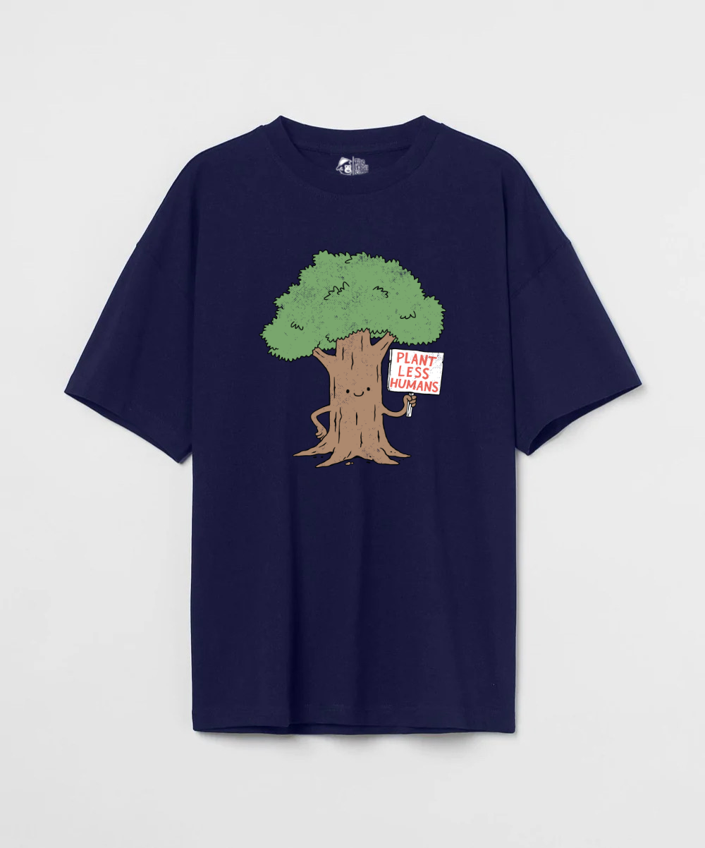 Plant Less Humans 240 GSM Unisex Oversized T-shirt