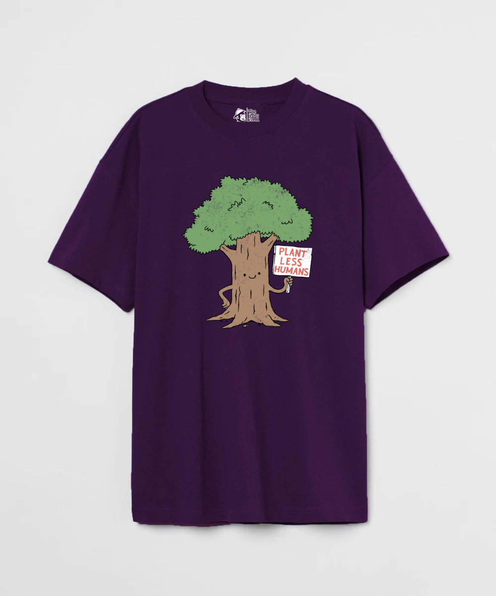 Plant Less Humans 240 GSM Unisex Oversized T-shirt