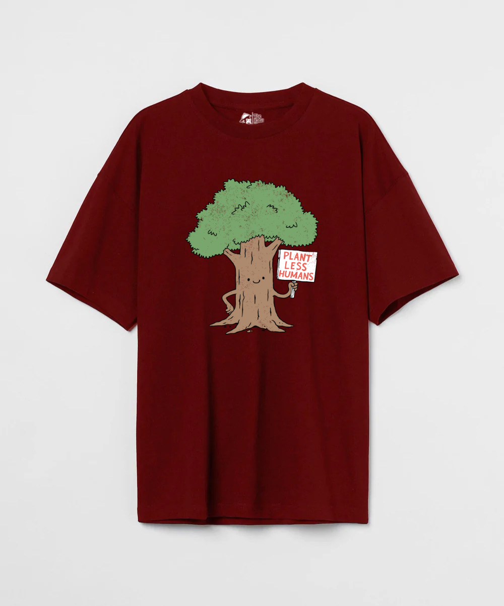 Plant Less Humans 240 GSM Unisex Oversized T-shirt