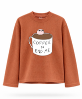 Coffee Or End Me - Waffle Knit Oversized Full Sleeve