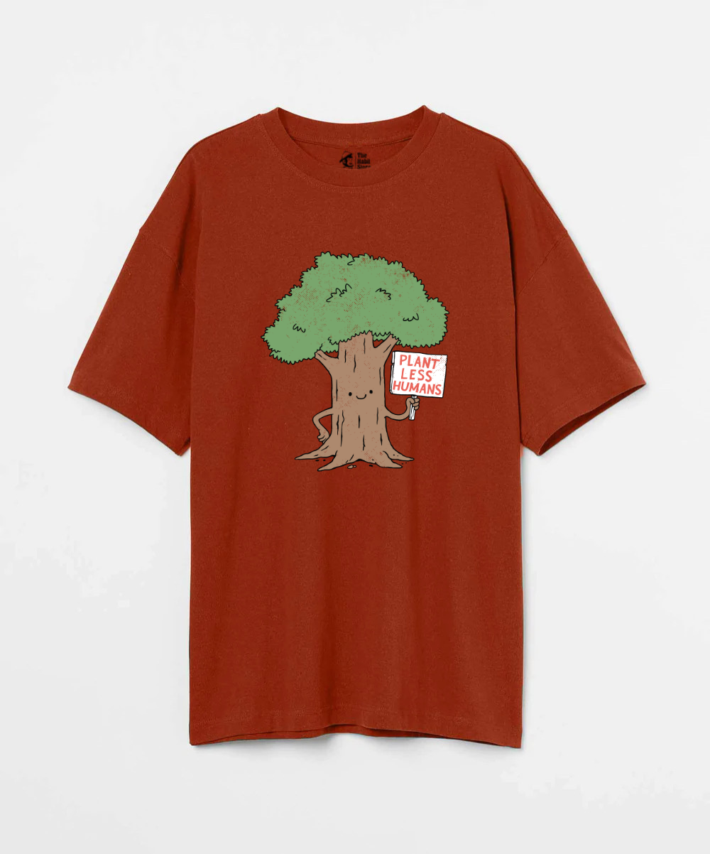 Plant Less Humans 240 GSM Unisex Oversized T-shirt