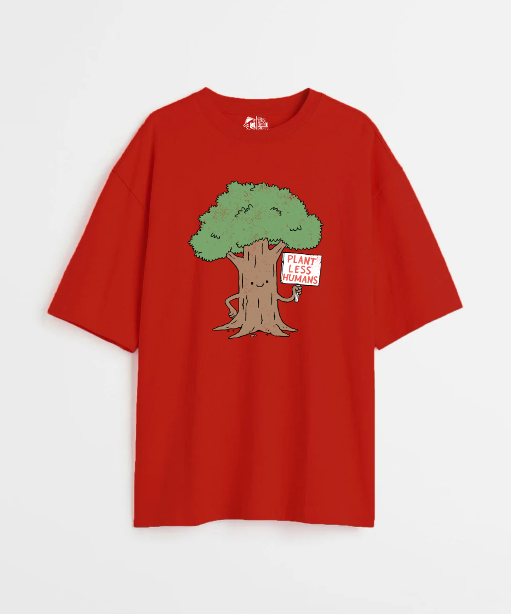Plant Less Humans 240 GSM Unisex Oversized T-shirt