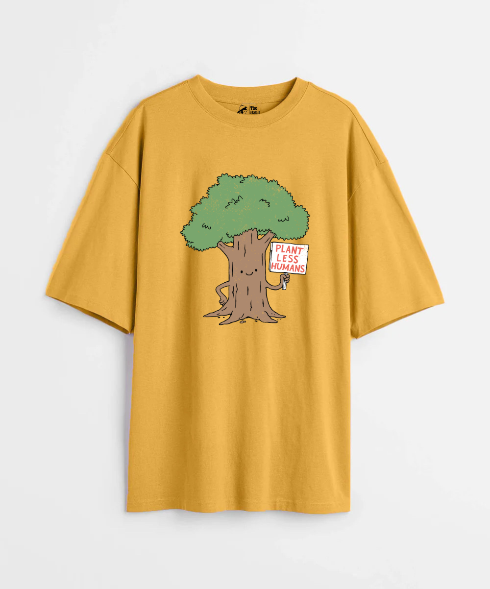 Plant Less Humans 240 GSM Unisex Oversized T-shirt