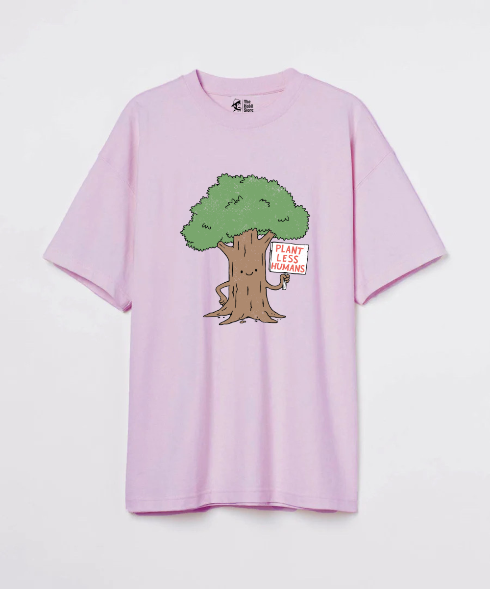 Plant Less Humans 240 GSM Unisex Oversized T-shirt