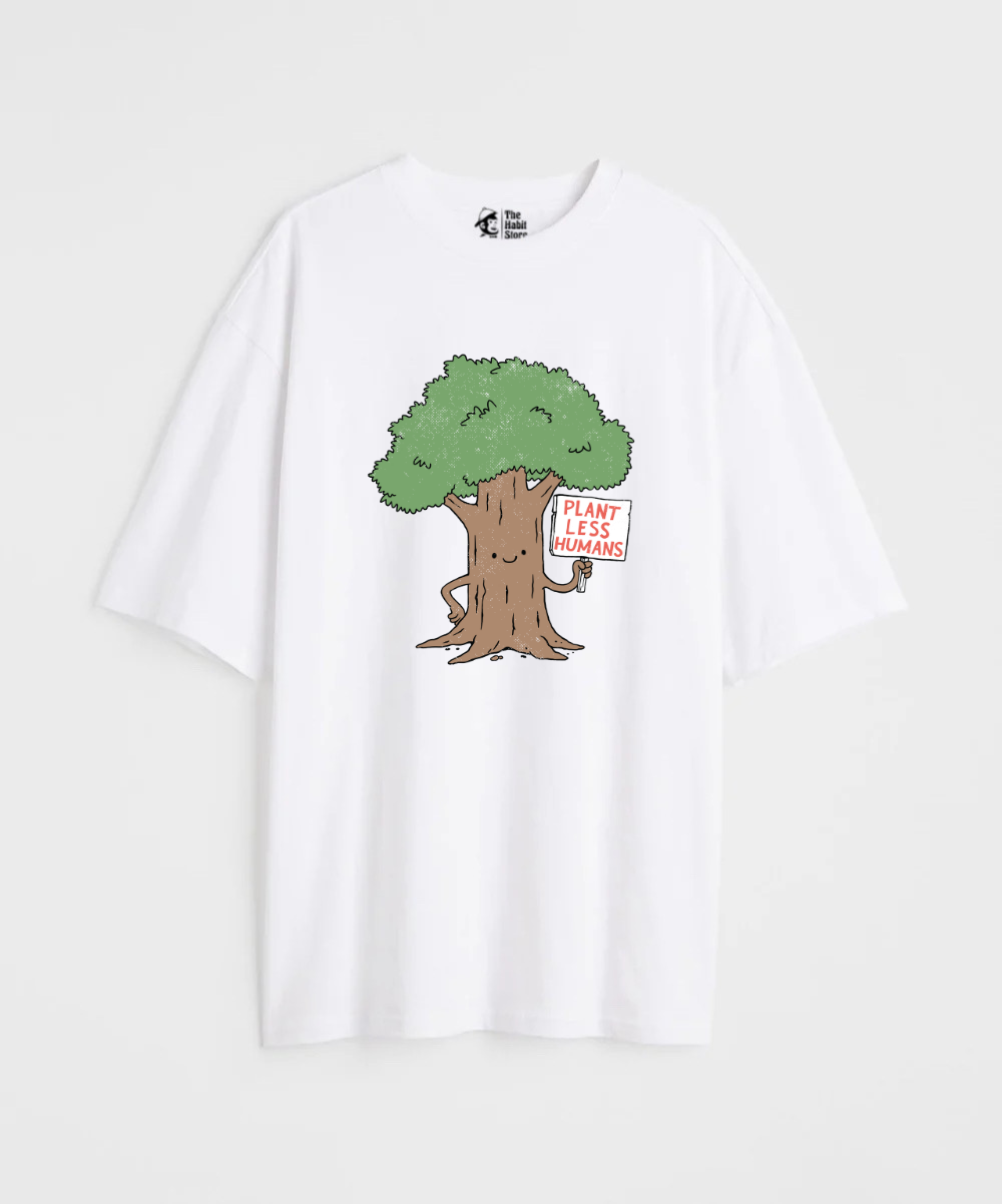 Plant Less Humans 240 GSM Unisex Oversized T-shirt
