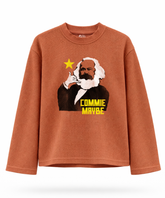 But Here's My Number, So Commie Maybe - Waffle Knit Oversized Full Sleeve