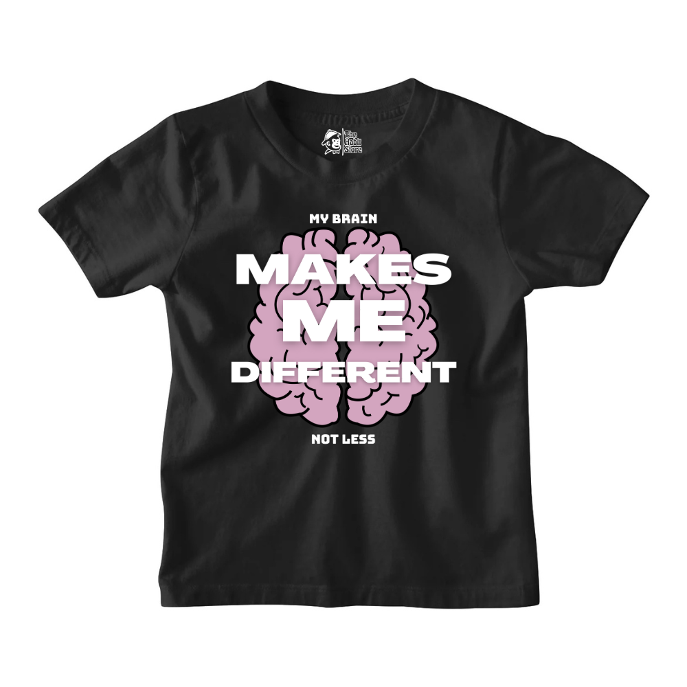 Brain Makes Me Different Kids' T-Shirts for Nonstop Smiles!