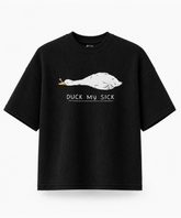 Duck My Sick — Waffle Knit Boxy Oversized T-shirt