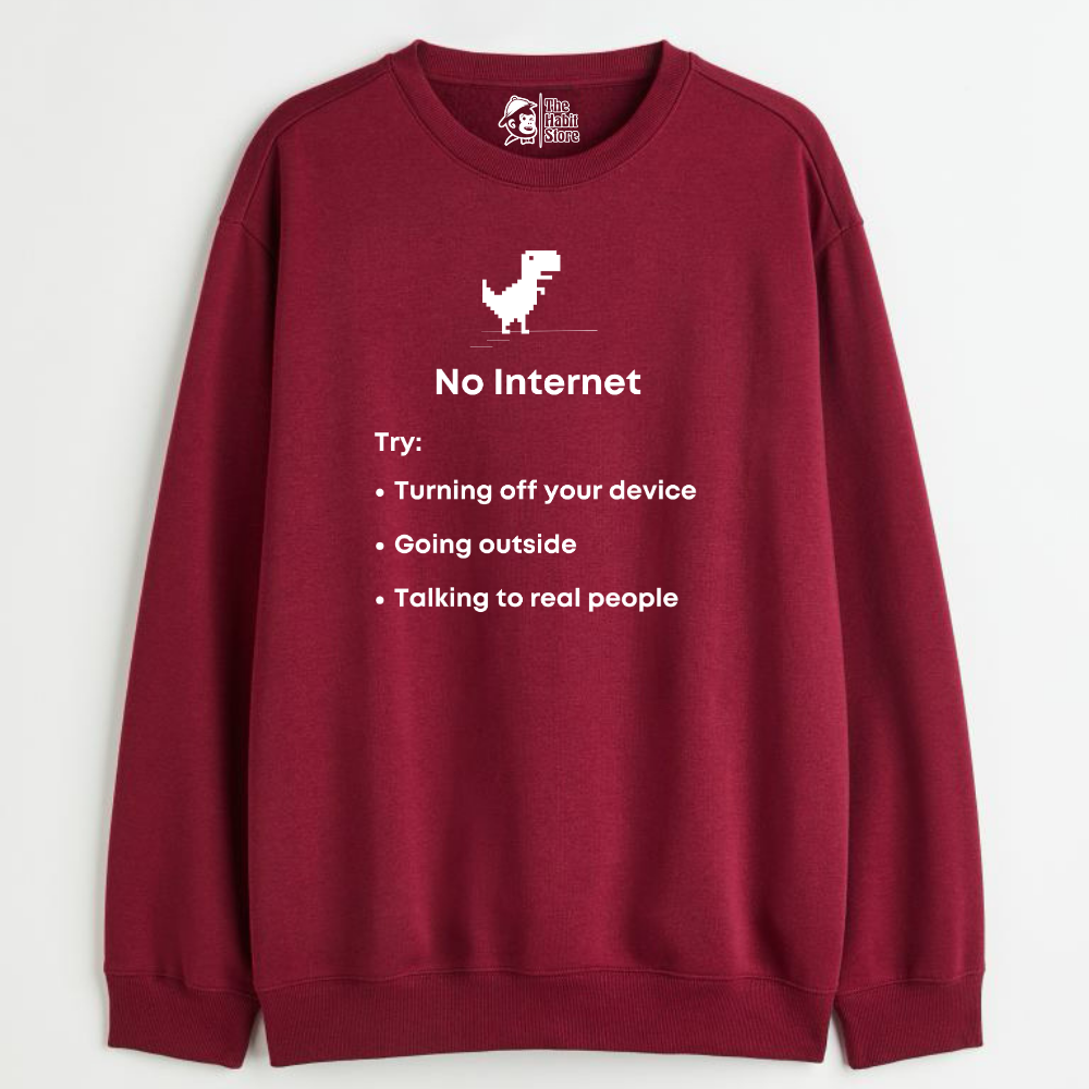 "No Internet - Cozy Delight: Winter Bliss Unisex Oversized Sweatshirt (400 GSM)"