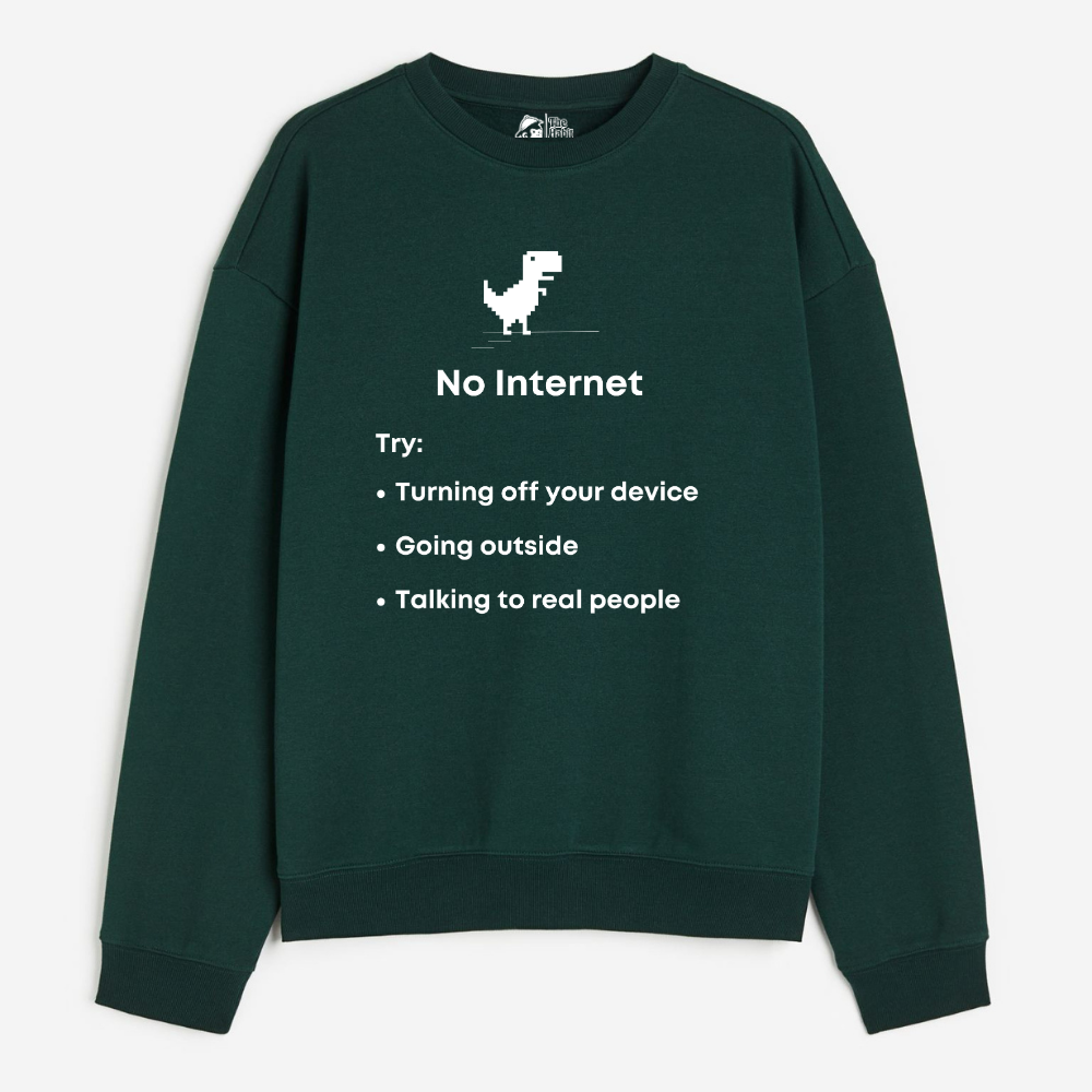 "No Internet - Cozy Delight: Winter Bliss Unisex Oversized Sweatshirt (400 GSM)"