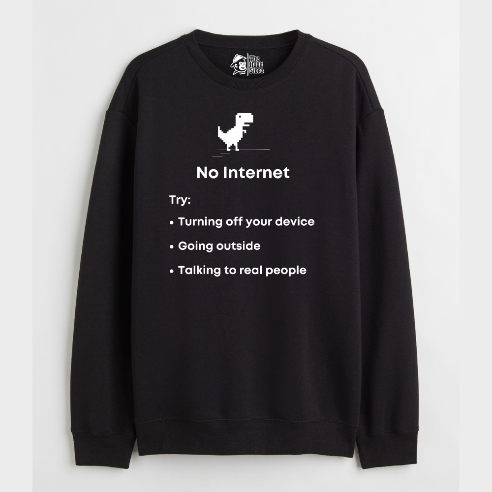 "No Internet - Cozy Delight: Winter Bliss Unisex Oversized Sweatshirt (400 GSM)"