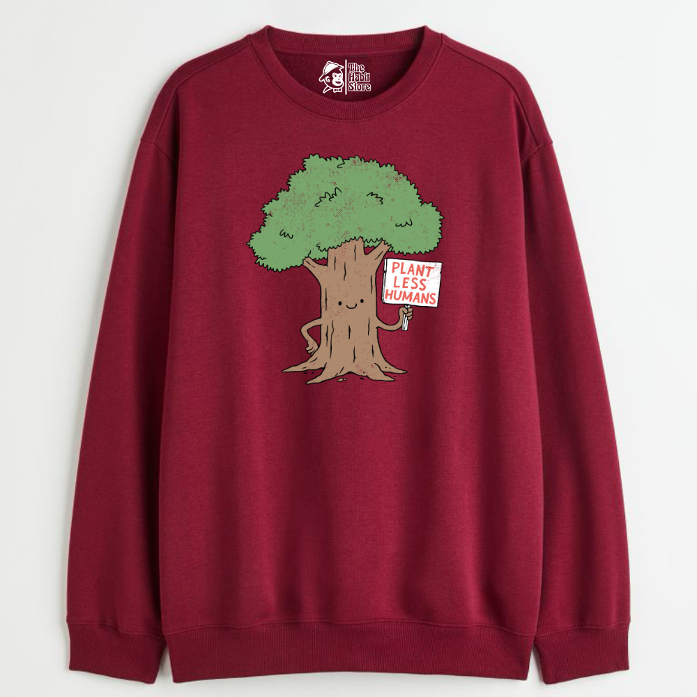 "Plant Less Humans - Cozy Delight: Winter Bliss Unisex Oversized Sweatshirt (400 GSM)"