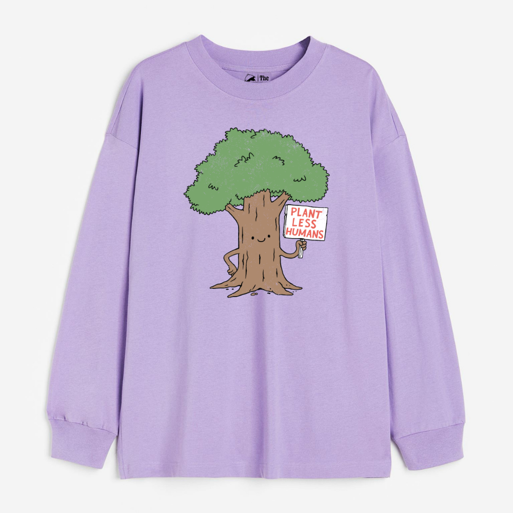 "Plant Less Humans - Cozy Delight: Winter Bliss Unisex Oversized Sweatshirt (400 GSM)"