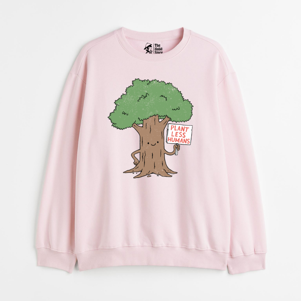 "Plant Less Humans - Cozy Delight: Winter Bliss Unisex Oversized Sweatshirt (400 GSM)"