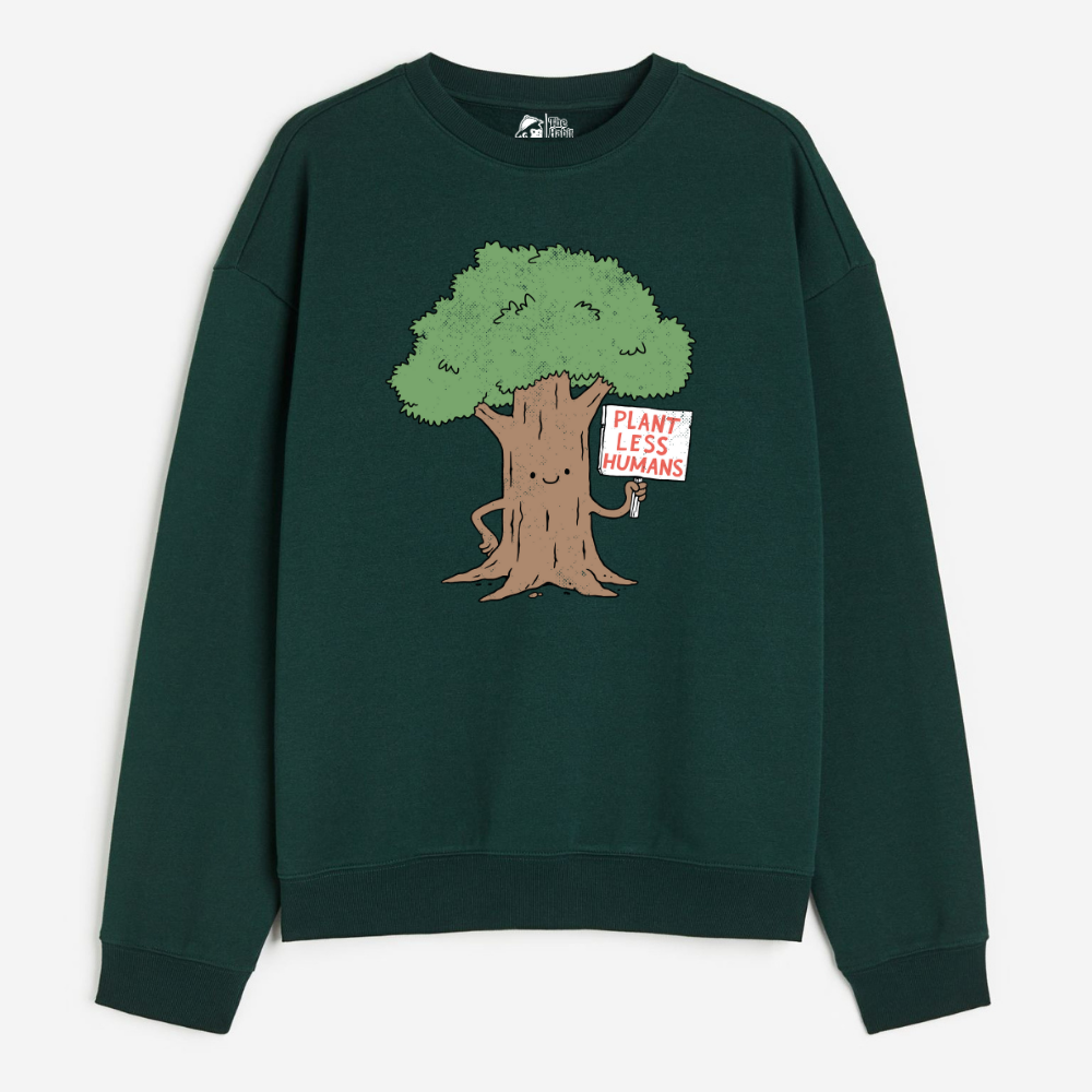 "Plant Less Humans - Cozy Delight: Winter Bliss Unisex Oversized Sweatshirt (400 GSM)"