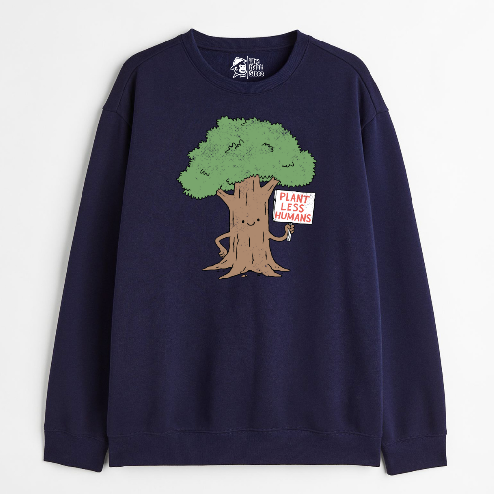 "Plant Less Humans - Cozy Delight: Winter Bliss Unisex Oversized Sweatshirt (400 GSM)"