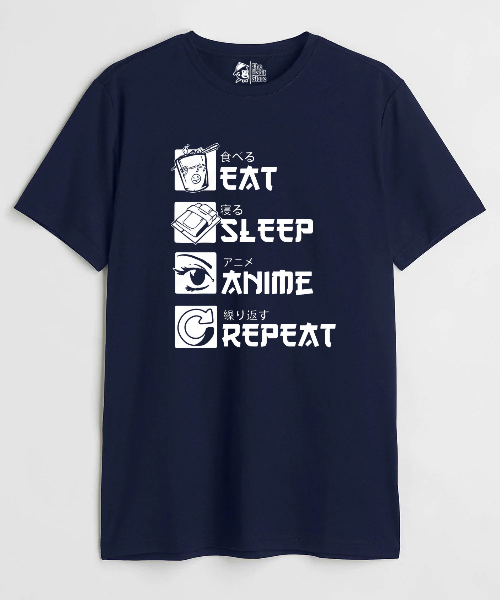 Eat Sleep Anime Repeat – Anime Paglu – Unisex Regular Fit T-shirt