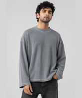 Acid Wash - Waffle Knit Oversized Full Sleeve