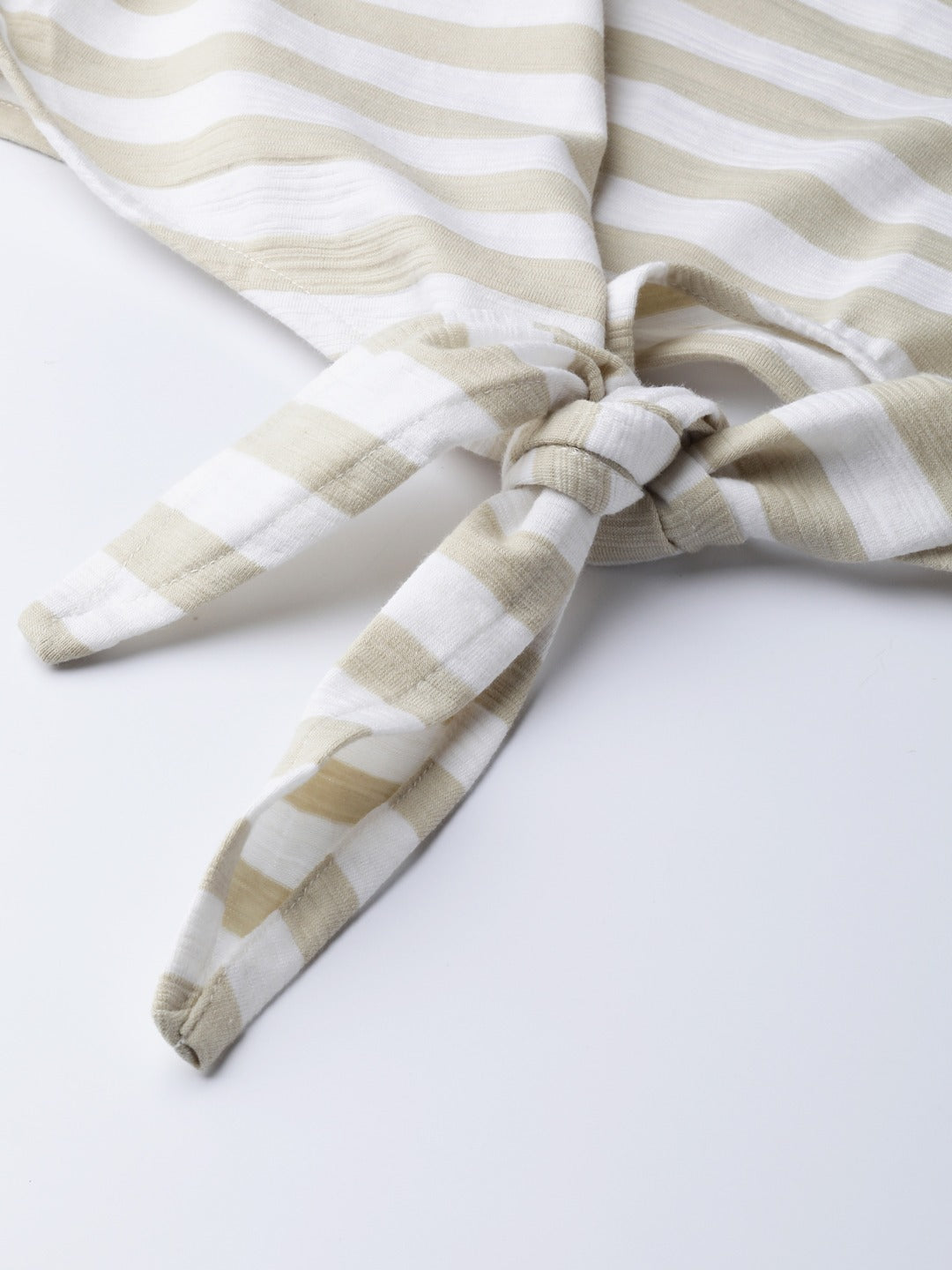 Women Front Knot Striped Top