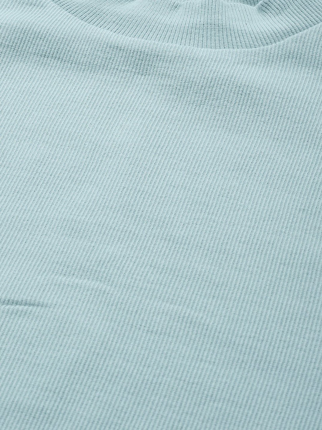 Women Ribbed Crop Top Sea Green